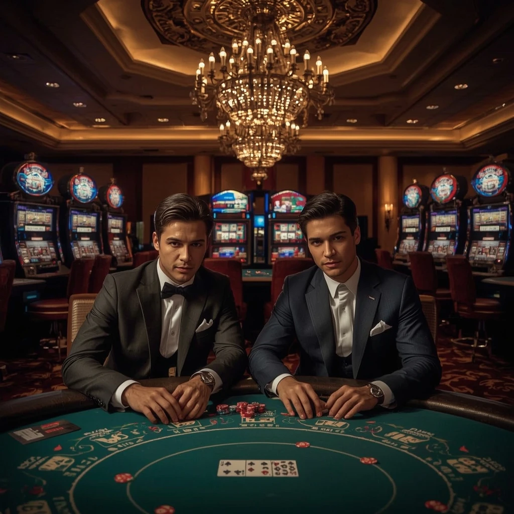 Dois jogadores de pôquer no 8 CASINO